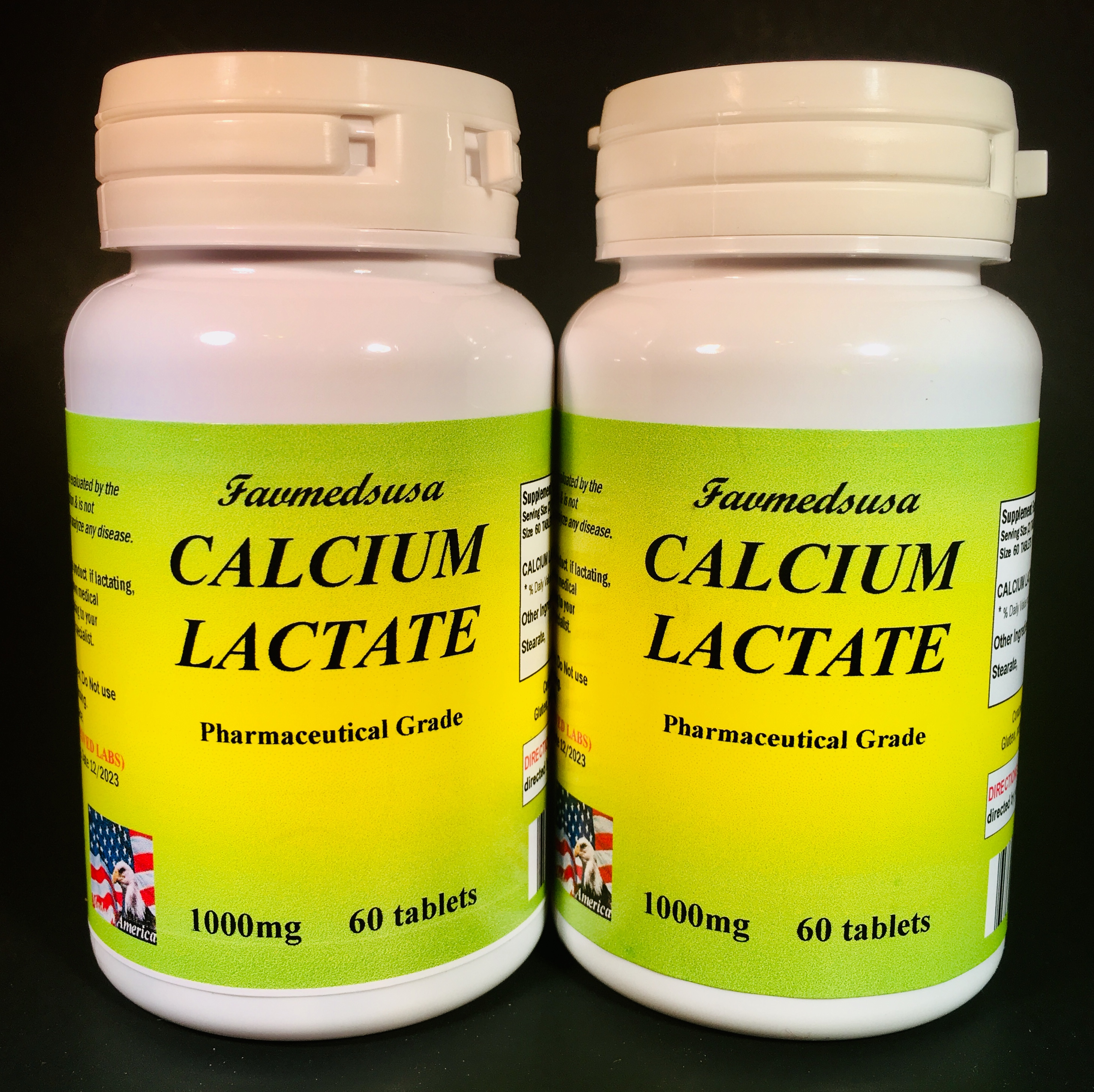 Calcium Lactate 1000mg antacid - 120 (2x60) tablets